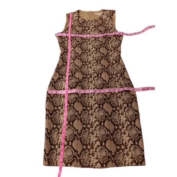 MICHAEL KORS COLLECTION‎ Dress Size 8 Snake Print Brown Gold Tan Made in Italy - Picture 4 of 6